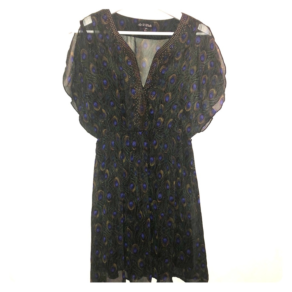 Beautiful Peacock feather pattered dress
